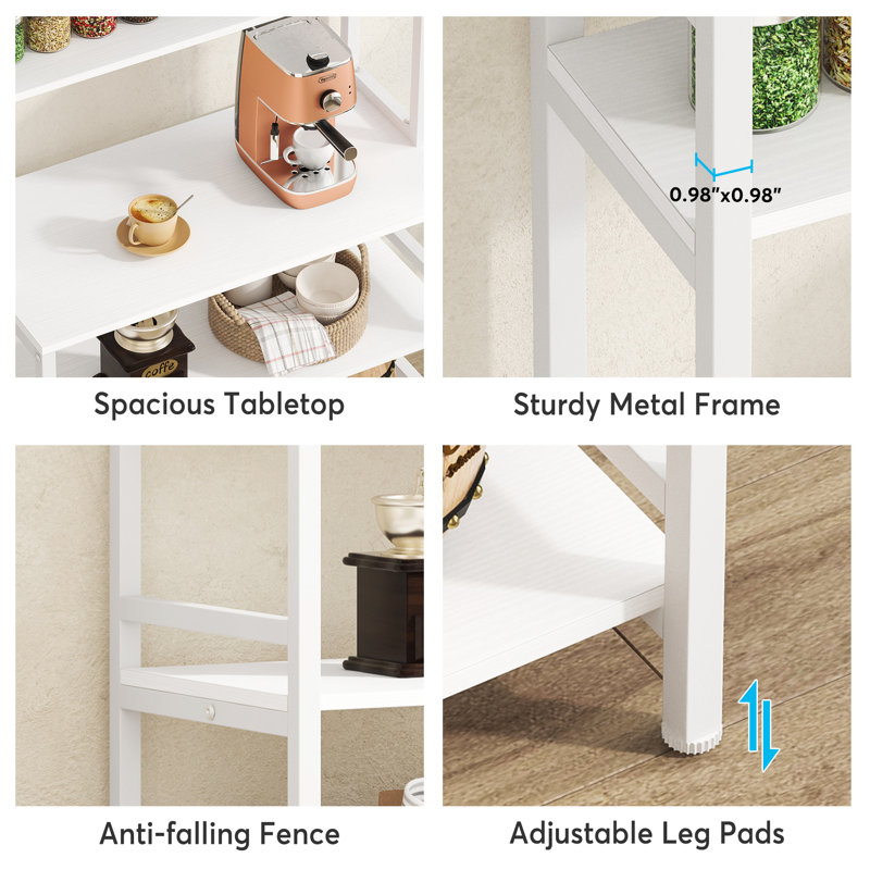 17 Stories Geyer 31.5'' Iron Standard Baker's Rack with Microwave